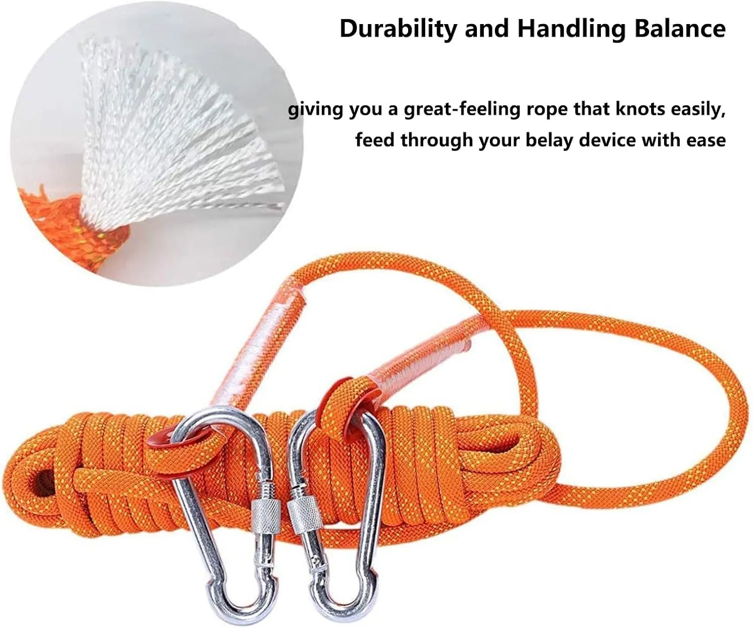 Rock Climbing Rope, Climbing Rope Outdoor Static Rock Climbing Rope Heavy Duty Safety Rope Fire Escape Rappel Rope for Fu Training
