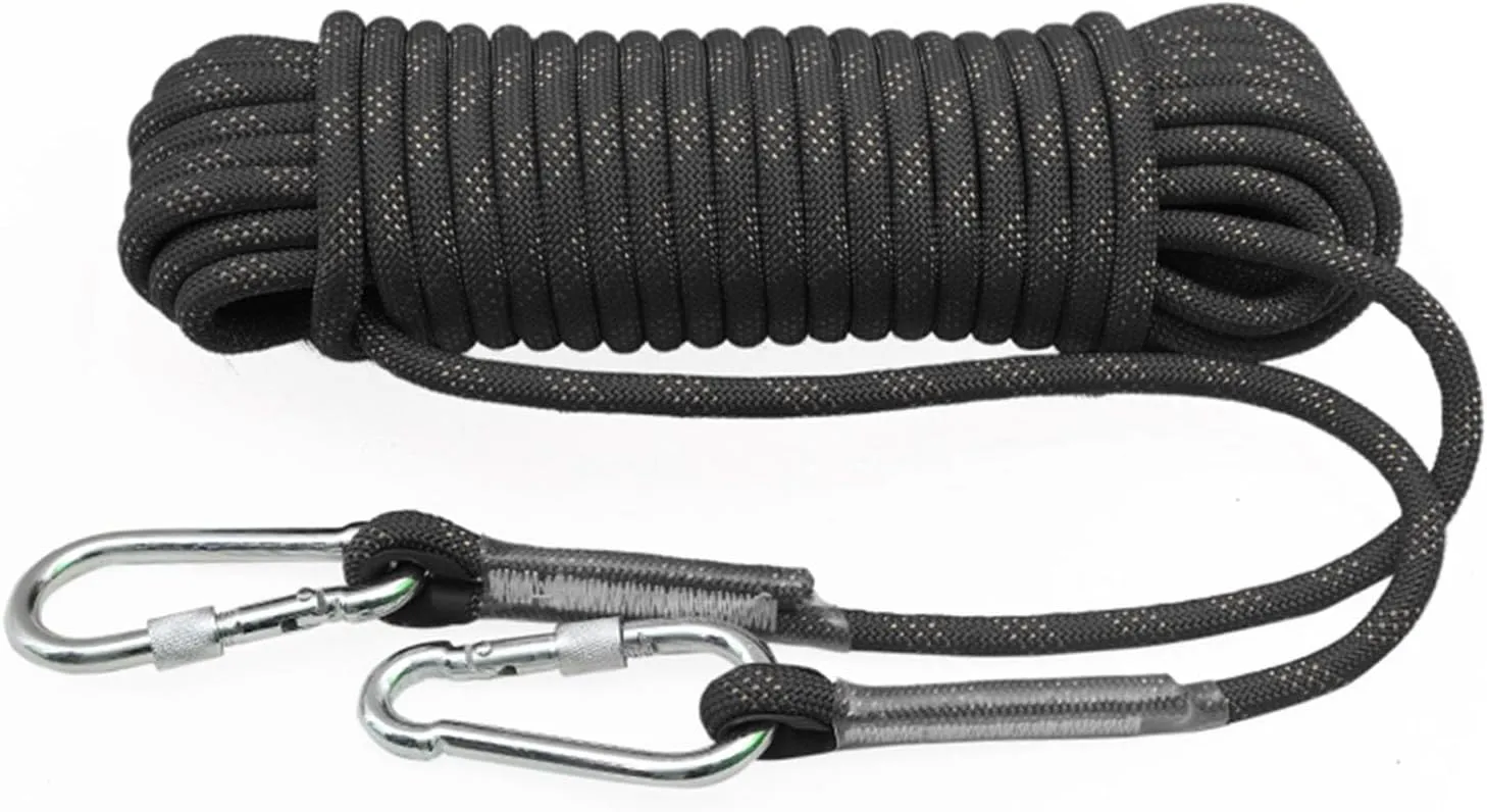 Rock Climbing Rope, Static Rope for Outdoor Rock Climbing Tree Climbing Rappel Rope Escape Nylon Rope Ice Climbing Equipment Rescue Parachute Rope