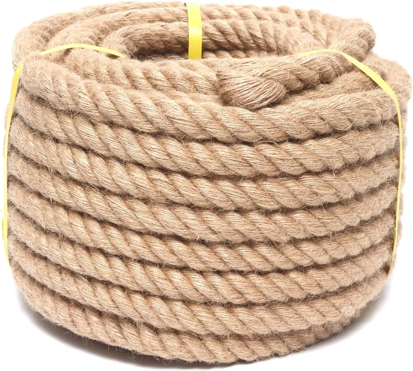 Rope 1 Inch 25 Feet Jute Rope, Heavy Duty Jute Rope,Natural Hemp Rope, Twisted Hemp Rope for Crafts, Gardening, Bundling, Climbing, Hammock, Nautical, Tug of War, Railings, Home Decorating
