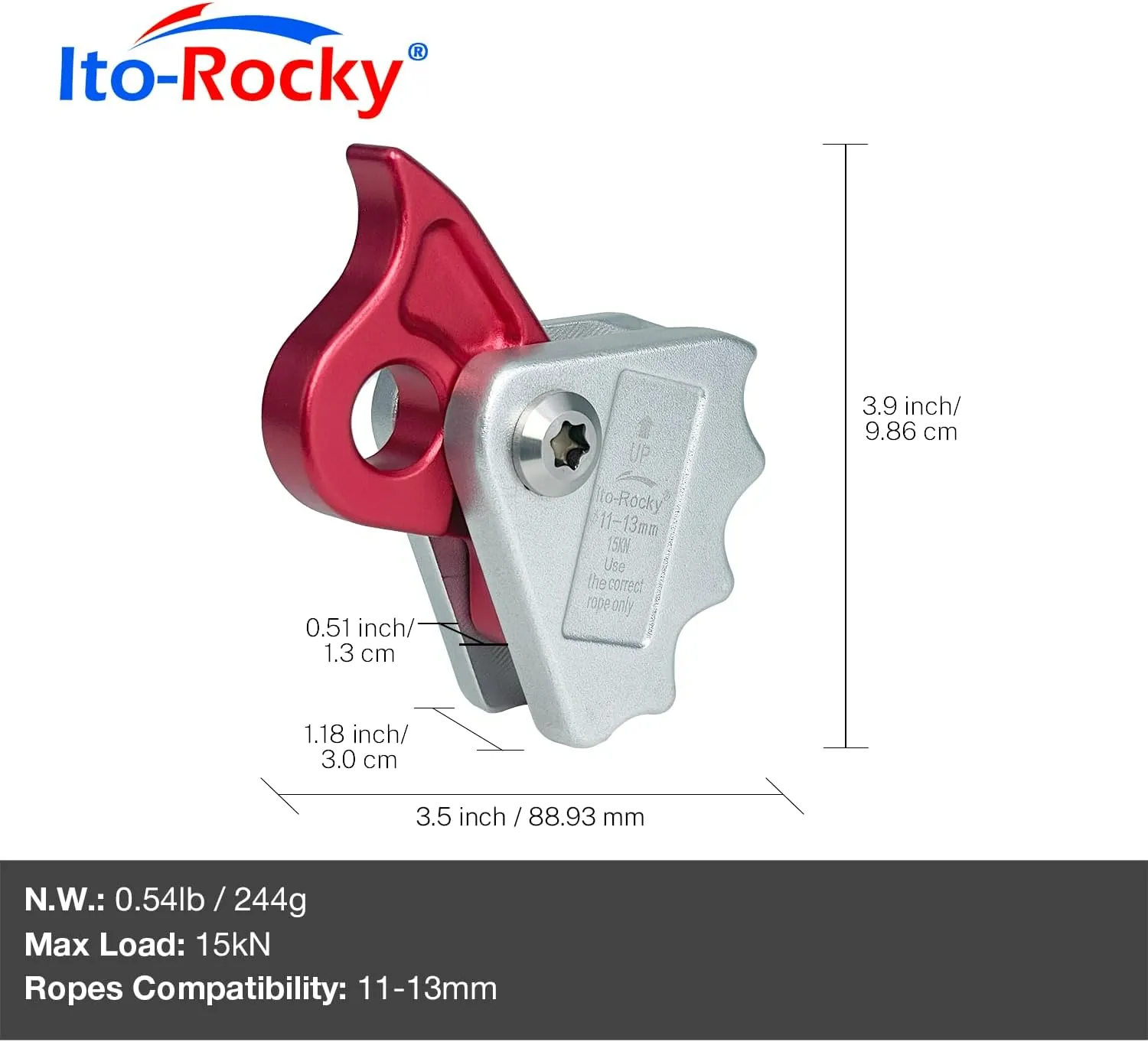Rope Grab - Fall Belay Device for Rope Climbing Arborist Rescue and Aerial Work