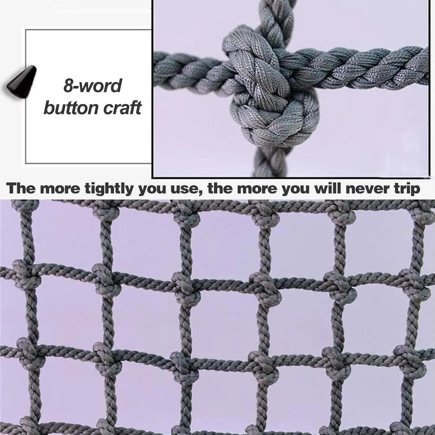 Rope Heavy Duty Net Safety Net Rope Climbing Net,Fence Stairs Balcony Railings Garden Playground Protection Playground Play Safety Net Outdoor Climbing Cargo Net(Size:2Mx4M(6.6FTx13.1FT))