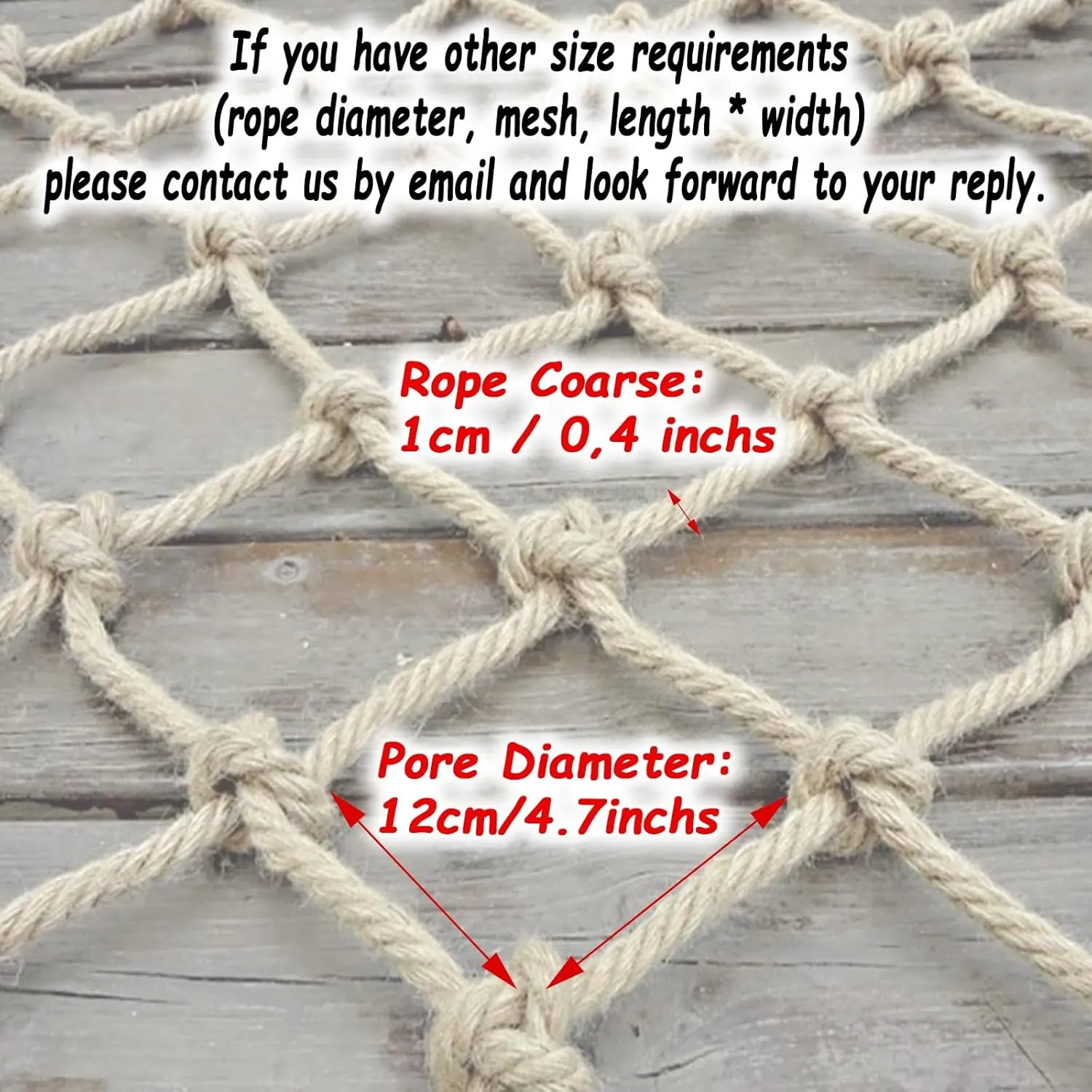 Rope Netting Heavy Duty, 16x16FT / 5x5(M) Climbing Cargo Net, Backyard Playground Nets, Rope Network Ladder Adults Fitness, Background Wall Grid (Rope Dia 1cm)