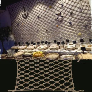 Rope Netting Heavy Duty, Treehouse Climbing Rope Netting Railing Child Safety Net Heavy Duty Cargo Net Hemp Rope Net Decorative Mesh 30x30FT / 9x9(M)