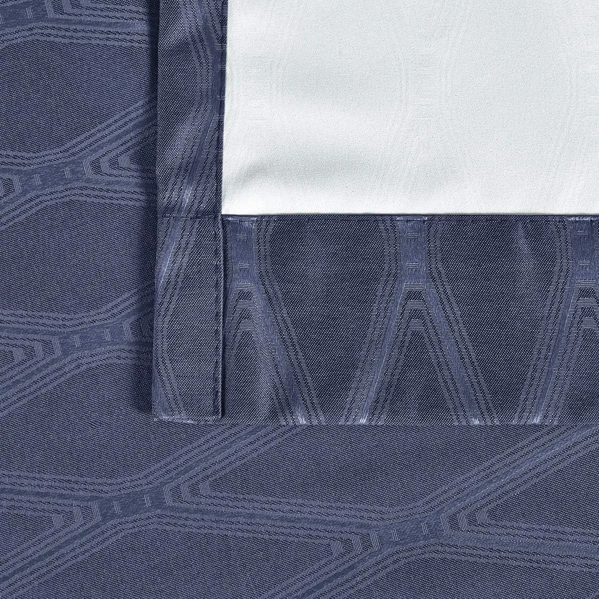 Royal Tradition Victoria 108-Inch Wide x 108-Inch Long, Jacquard Thermal Insulated, Set of 2 Blackout Curtains, Navy