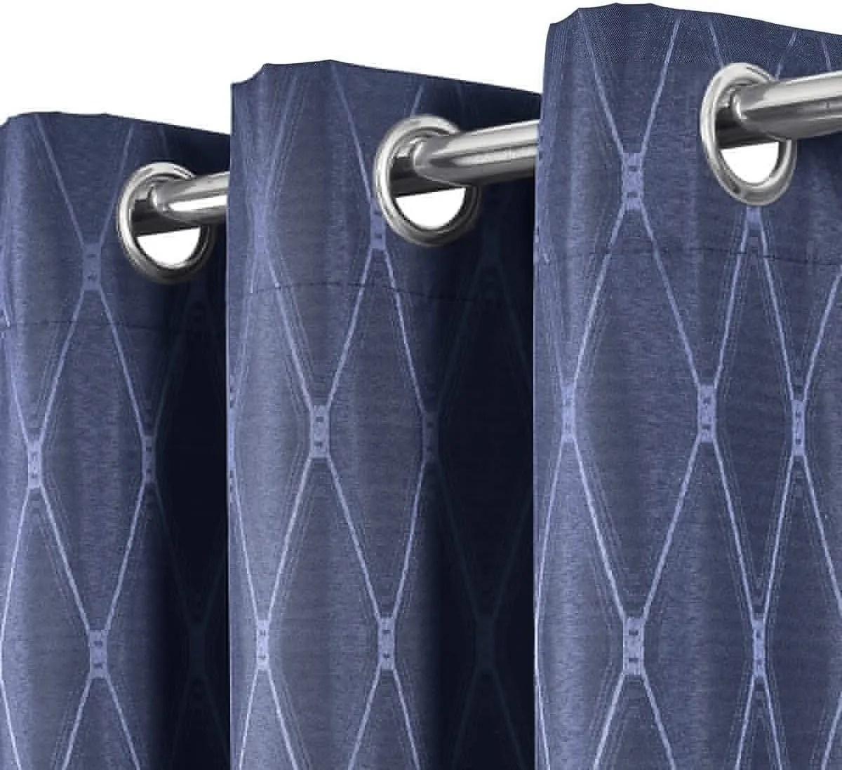 Royal Tradition Victoria 108-Inch Wide x 108-Inch Long, Jacquard Thermal Insulated, Set of 2 Blackout Curtains, Navy