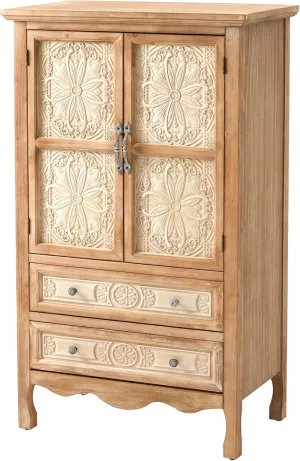 RoyalCraft Kitchen Pantry Cabinet, Tall Solid Wood Kitchen Storage Cabinets with 2 Doors and 2 Drawers, Freestanding Hutch Cupboard for Dining Room, Living Room, Home Office, Provence Grain
