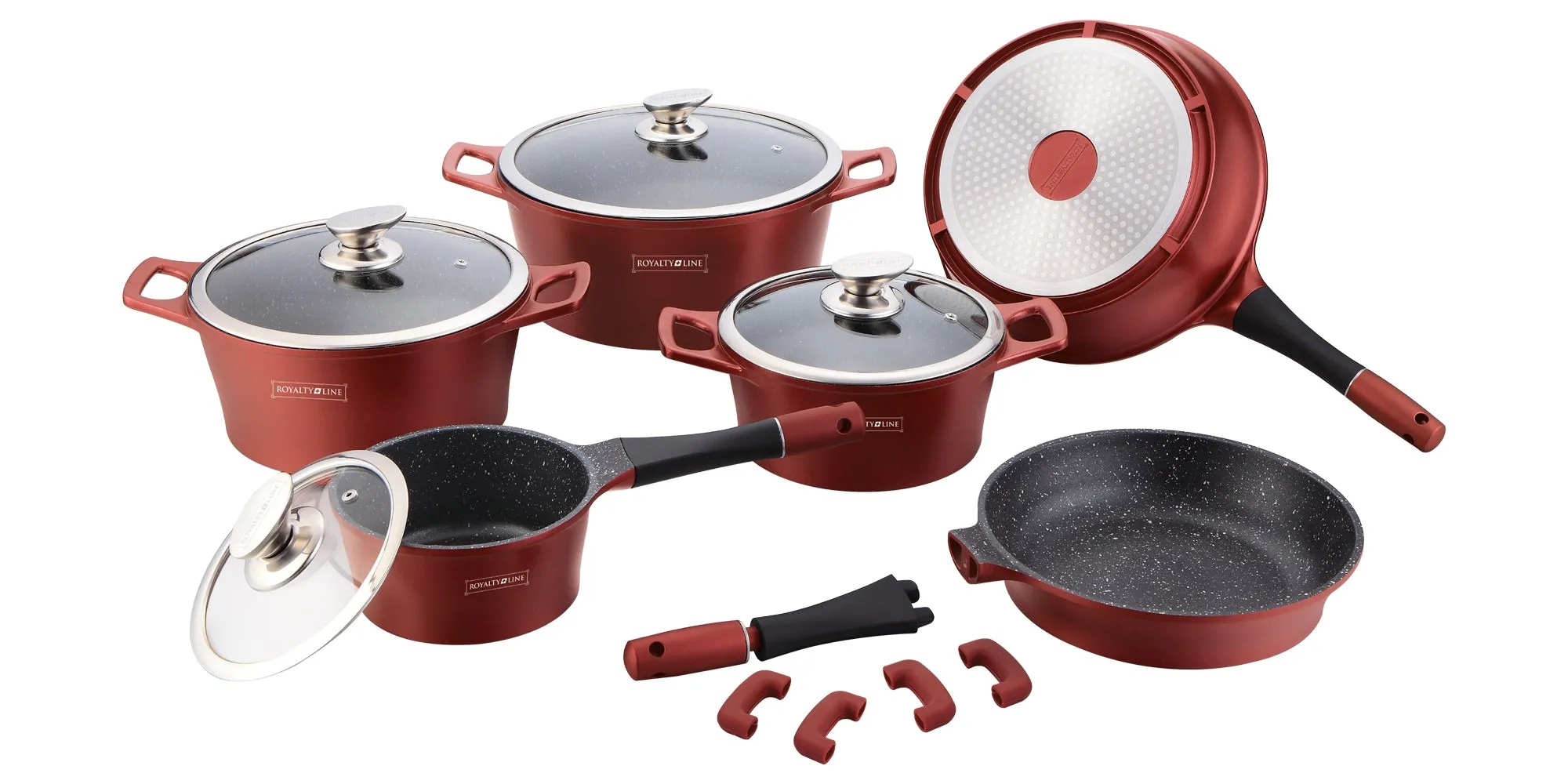 Royalty Line RL-ES1014M; Cookware set with marble coating 14 pcs