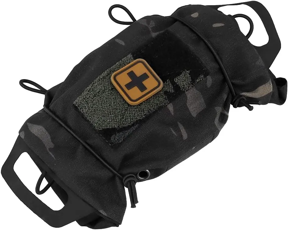 SABADO Rapid Deploy IFAK Pouch First Aid Kits Pack Tactical Two-piece System Medical Supply Holder Roll Carrier Hypalon Handle Outdoor Sport Hunting Bag Laminated Matting Fabric