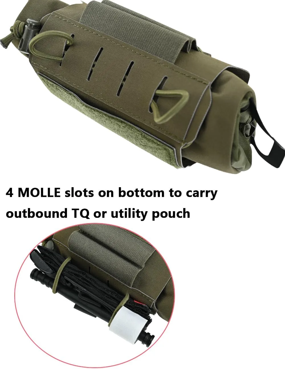 SABADO Rapid Deploy IFAK Pouch First Aid Kits Pack Tactical Two-piece System Medical Supply Holder Roll Carrier Hypalon Handle Outdoor Sport Hunting Bag Laminated Matting Fabric