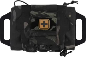 SABADO Rapid Deploy IFAK Pouch First Aid Kits Pack Tactical Two-piece System Medical Supply Holder Roll Carrier Hypalon Handle Outdoor Sport Hunting Bag Laminated Matting Fabric