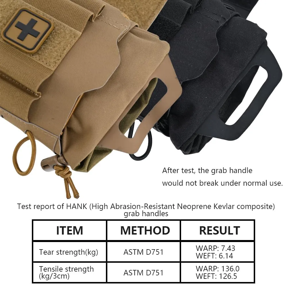 SABADO Rapid Deploy IFAK Pouch First Aid Kits Pack Tactical Two-piece System Medical Supply Holder Roll Carrier Hypalon Handle Outdoor Sport Hunting Bag Laminated Matting Fabric