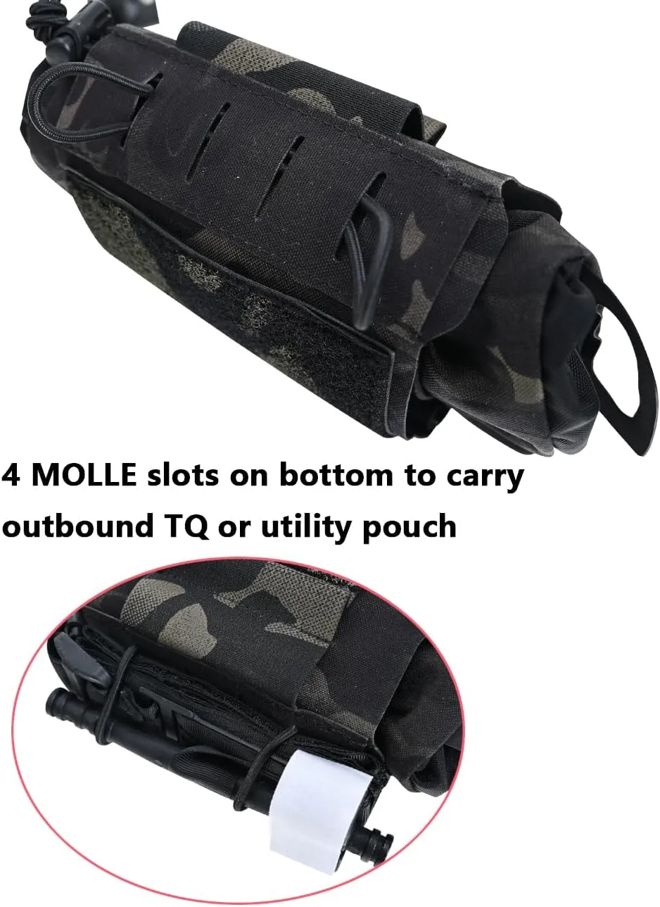 SABADO Rapid Deploy IFAK Pouch First Aid Kits Pack Tactical Two-piece System Medical Supply Holder Roll Carrier Hypalon Handle Outdoor Sport Hunting Bag Laminated Matting Fabric