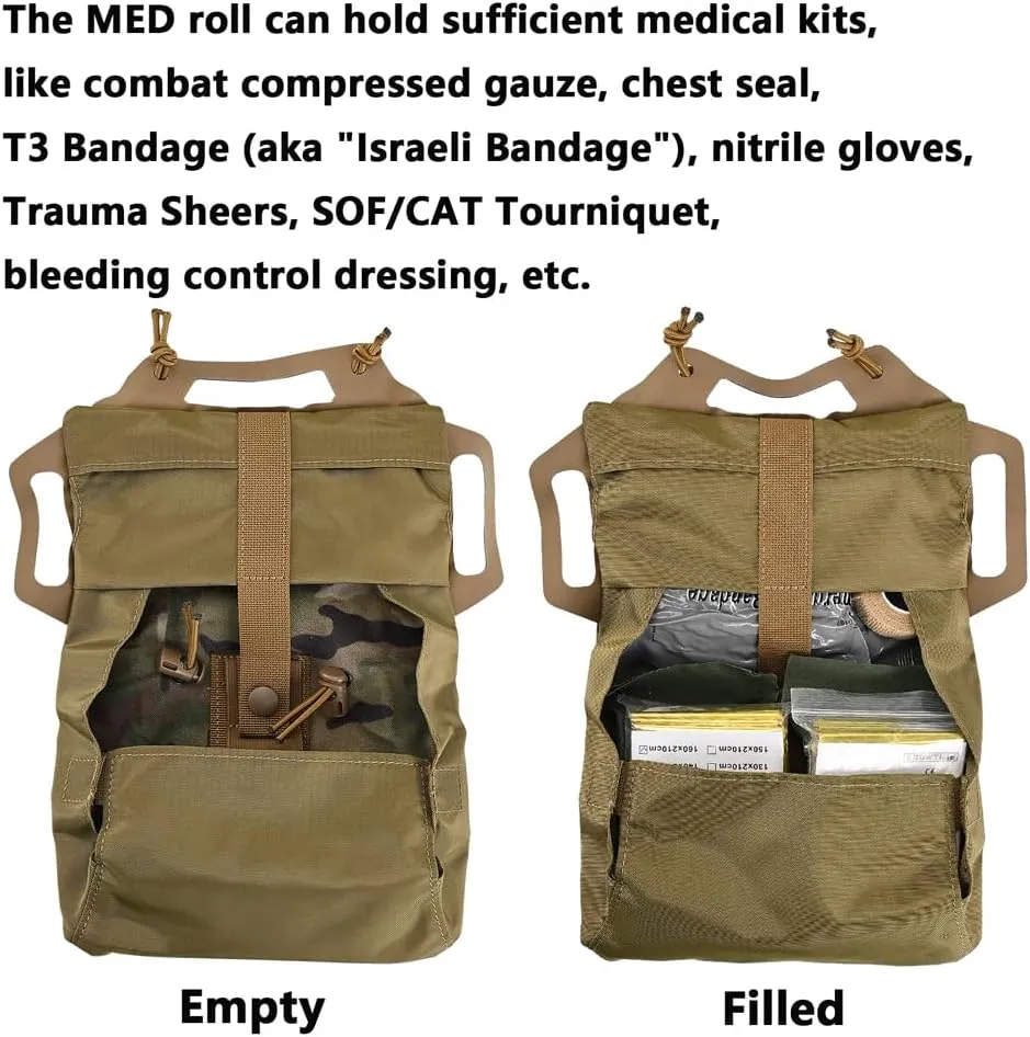 SABADO Rapid Deploy IFAK Pouch First Aid Kits Pack Tactical Two-piece System Medical Supply Holder Roll Carrier Hypalon Handle Outdoor Sport Hunting Bag Laminated Matting Fabric