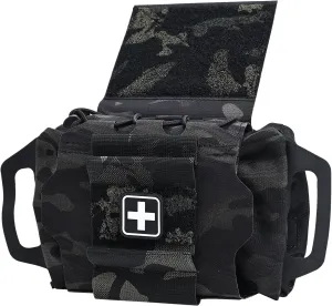 SABADO Rapid Deploy IFAK Pouch First Aid Kits Pack Tactical Two-piece System Medical Supply Holder Roll Carrier Hypalon Handle Outdoor Sport Hunting Bag Laminated Matting Fabric