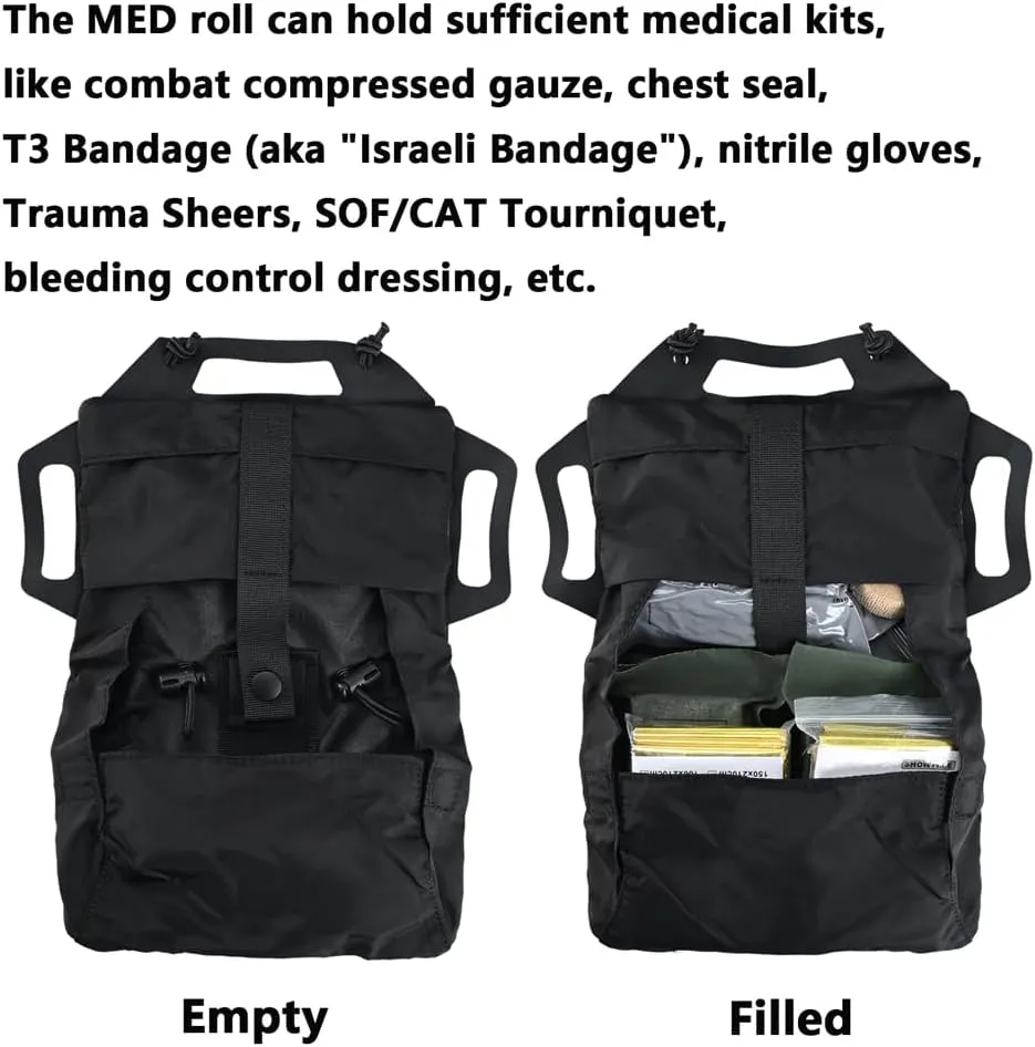 SABADO Rapid Deploy IFAK Pouch First Aid Kits Pack Tactical Two-piece System Medical Supply Holder Roll Carrier Hypalon Handle Outdoor Sport Hunting Bag Laminated Matting Fabric