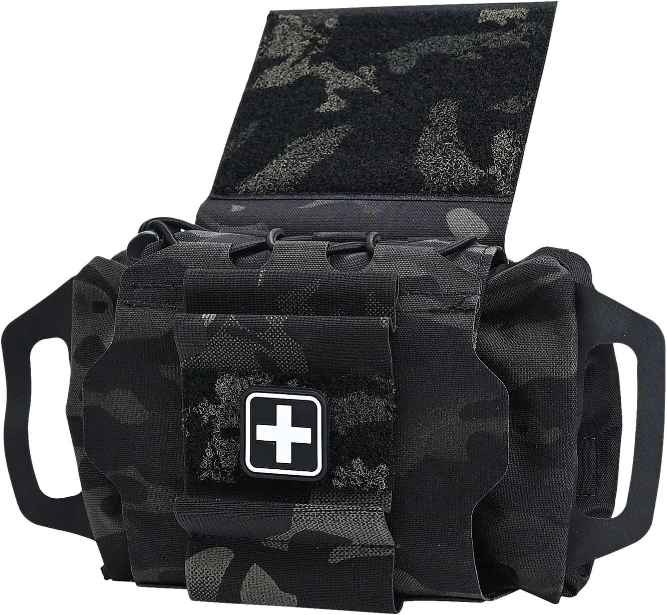 SABADO Rapid Deploy IFAK Pouch First Aid Kits Pack Tactical Two-piece System Medical Supply Holder Roll Carrier Hypalon Handle Outdoor Sport Hunting Bag Laminated Matting Fabric