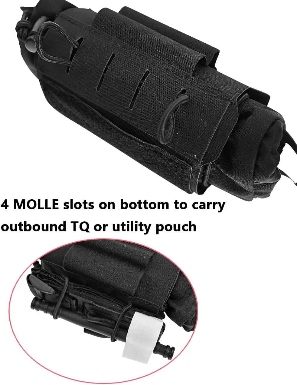 SABADO Rapid Deploy IFAK Pouch First Aid Kits Pack Tactical Two-piece System Medical Supply Holder Roll Carrier Hypalon Handle Outdoor Sport Hunting Bag Laminated Matting Fabric