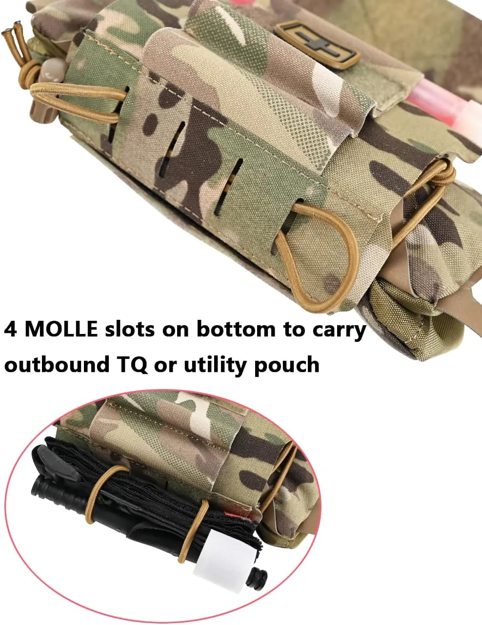 SABADO Rapid Deploy IFAK Pouch First Aid Kits Pack Tactical Two-piece System Medical Supply Holder Roll Carrier Hypalon Handle Outdoor Sport Hunting Bag Laminated Matting Fabric