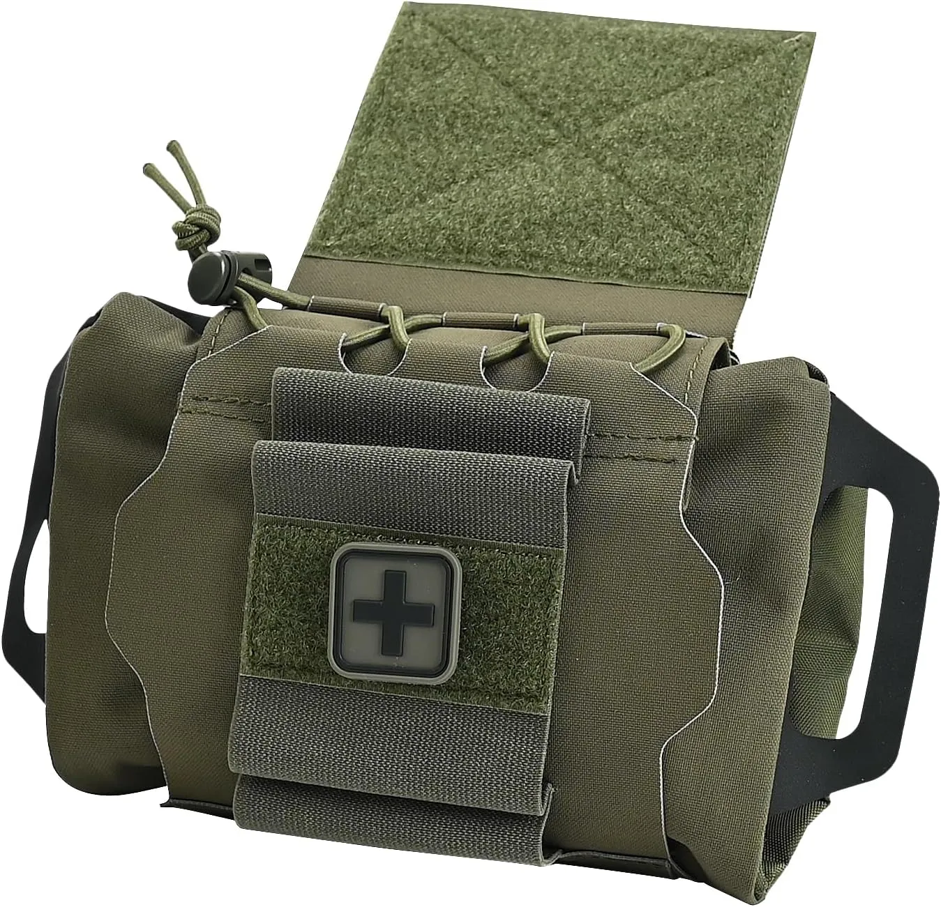 SABADO Rapid Deploy IFAK Pouch First Aid Kits Pack Tactical Two-piece System Medical Supply Holder Roll Carrier Hypalon Handle Outdoor Sport Hunting Bag Laminated Matting Fabric