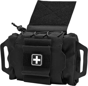 SABADO Rapid Deploy IFAK Pouch First Aid Kits Pack Tactical Two-piece System Medical Supply Holder Roll Carrier Hypalon Handle Outdoor Sport Hunting Bag Laminated Matting Fabric