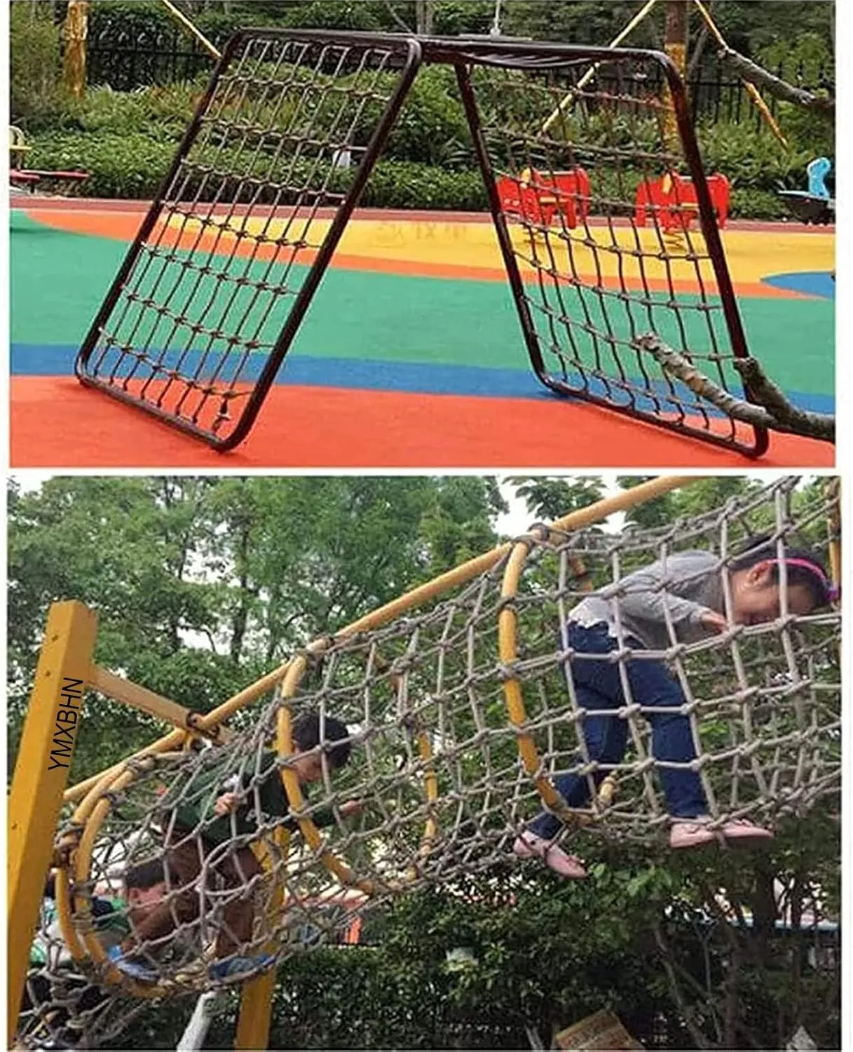 Safety Net Rope, Rope Climbing Net Heavy Duty Net, Fence Stairs Balcony Railings Garden Playground Protection Playground Play Safety Net Outdoor Climbing Cargo Net(Size:2Mx4M(6.6FTx13.1FT))