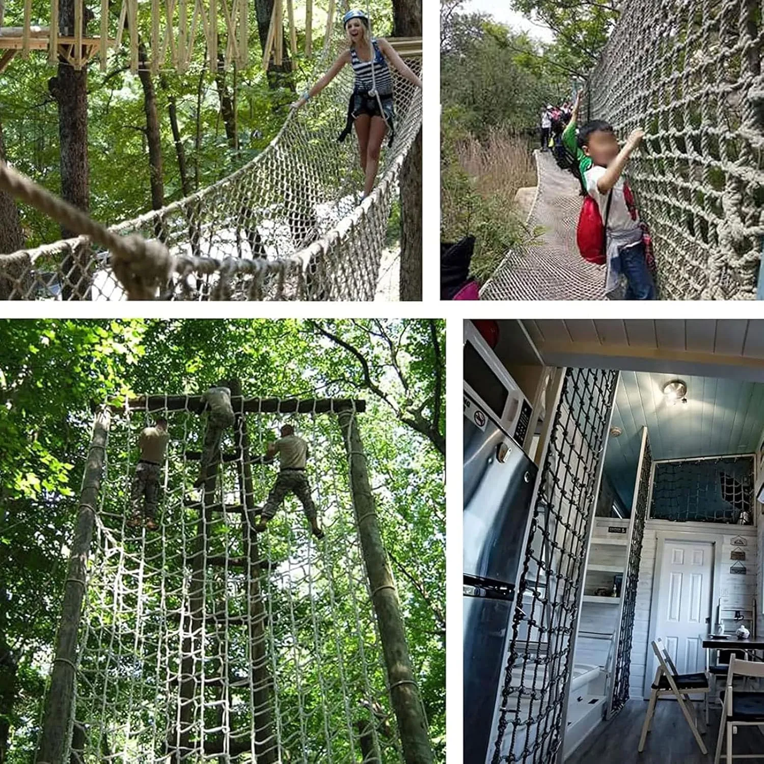 Safety Playground Net Heavy Duty Climbing Cargo Net Outdoor Mesh Rope Truck Cargo Net Cover Treehouse Netting for Stair Balcony Railing,1Mx1M(3.3FTx3.3FT)