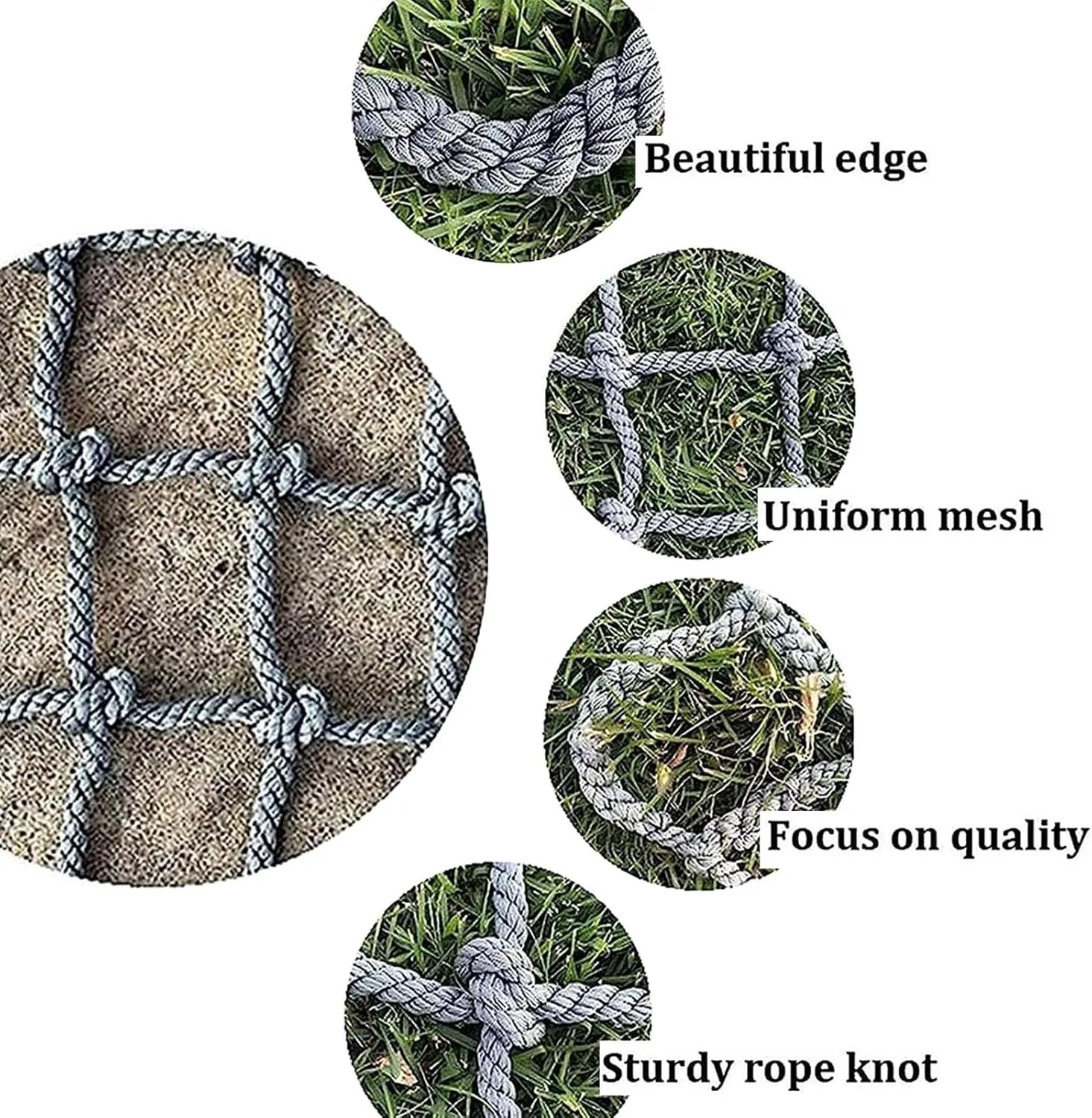 Safety Protection Net Climbing Cargo Rope Net, Polyester Playground Climbing Net, Heavy Duty Climbing Net for Outdoor, Rope Ladder, Swingset, Treehouse(Size:2Mx4M(6.6FTx13.1FT))