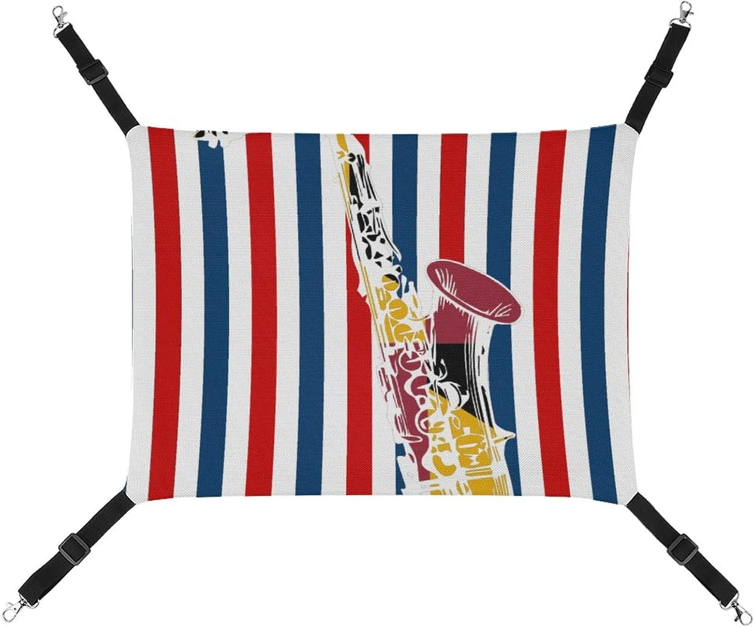 Saxophone Maryland Flag Hanging Cat Bed Soft Breathable Pet Hammock for Cage Pet Sleeper for Kitten Ferret Puppy Rabbit
