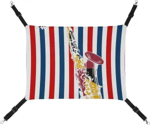 Saxophone Maryland Flag Hanging Cat Bed Soft Breathable Pet Hammock for Cage Pet Sleeper for Kitten Ferret Puppy Rabbit
