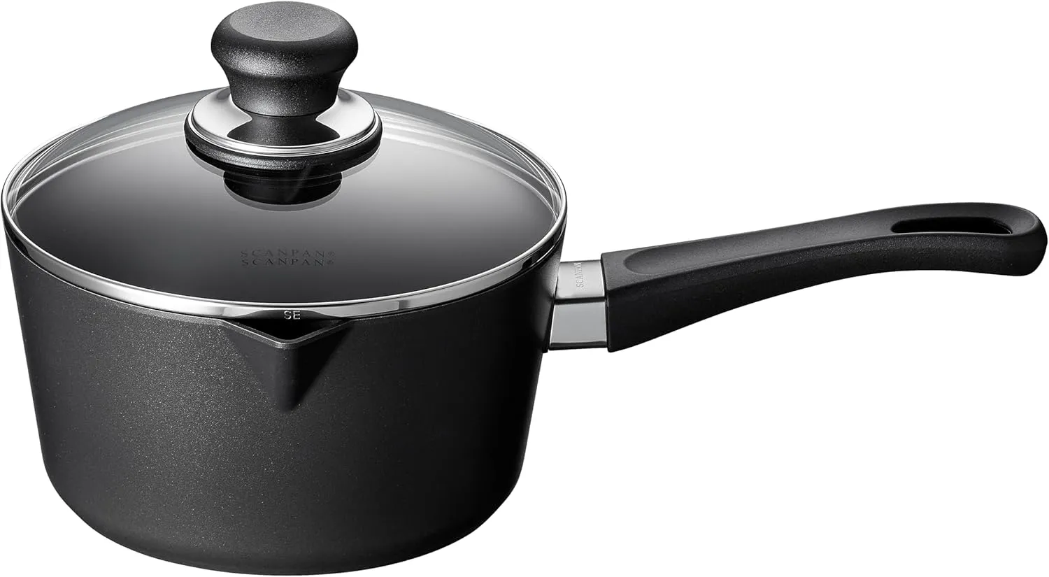 SCANPAN USA Inc 2-Quart Scanpan Classic Covered Saucepan, Black/Clear