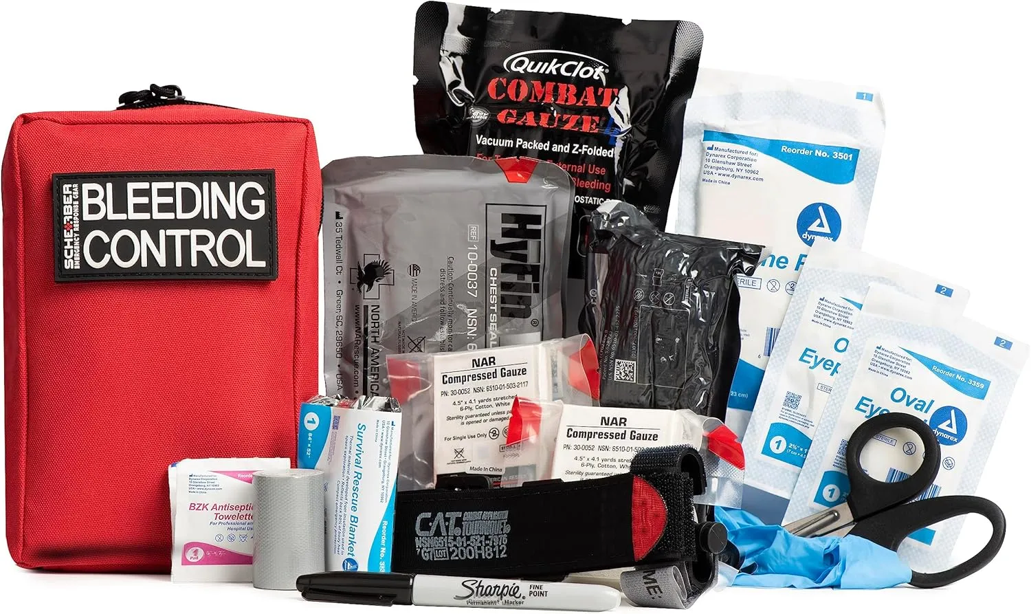 Scherber Public Access Bleeding Control Kit | Trauma Equipment, First Aid Supplies & NAR Tourniquet Pack for Gunshot Wound & Hemorrhage | Medical Professional & Emergency Rescue | Single, Advanced  