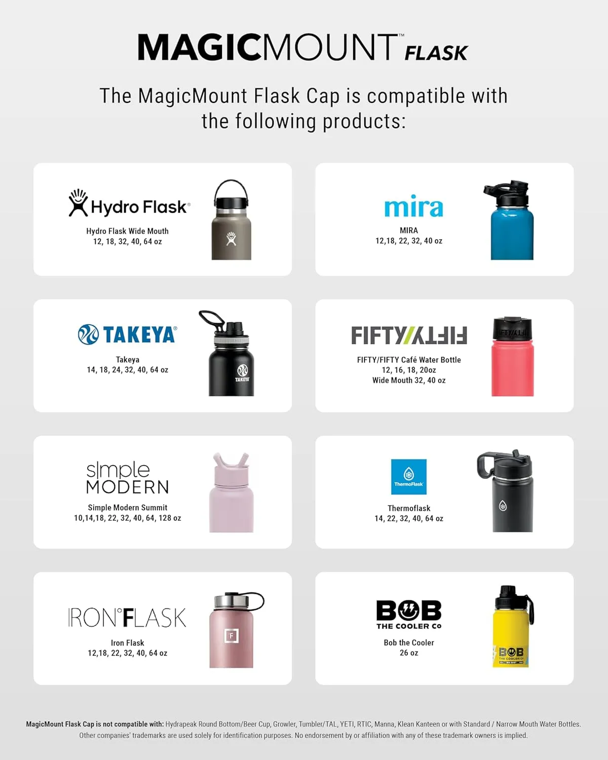 Scosche MFMS22 MagicMount Flask 22 oz Stainless Steel Water Bottle with MagSafe Phone Mount Stand, 12H Hot & 24H Cold Insulated Flask with Magnetic Phone Holder for Gym, Car,Travel, Sports 22oz White
