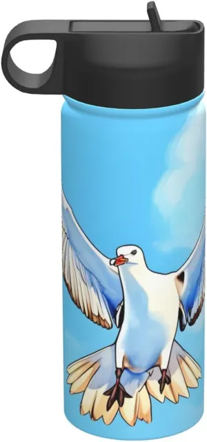 Seagulls in flight Travel insulated water bottle (18 oz), a must-have for camping, fitness and hiking