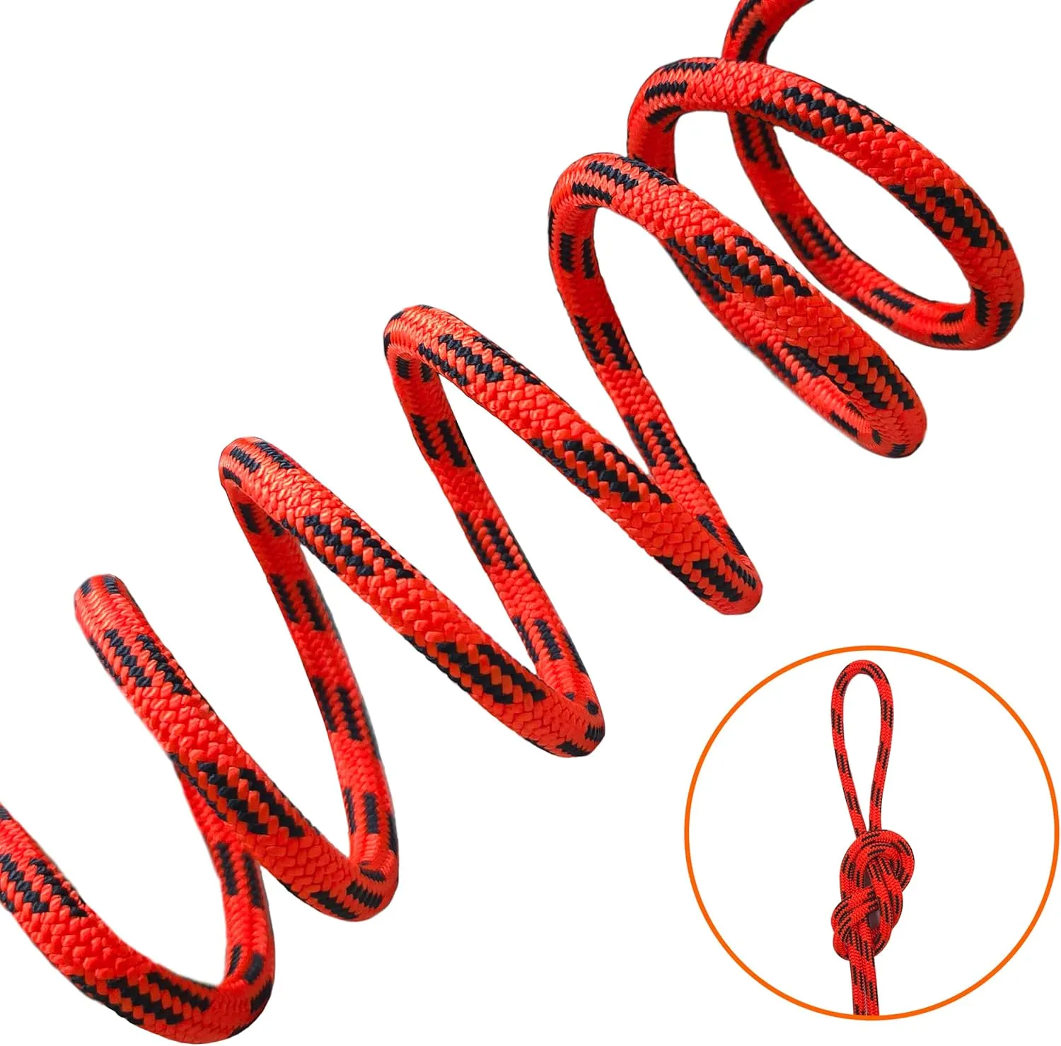 SEAMUS 4mm Prusik Accessory Cord 15M (50ft) Rock Static Climbing Rope High Tensile Strength Rock Climbing Accessories Cord Double Braid Nylon Cord for Mountain Tree Climbing, Canyoneering,Fire Rescue