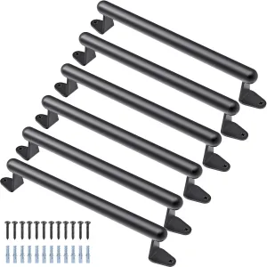 SELEWARE 17" Playground Safety Handle (Set of 6), Heavy Duty Metal Grab Bars for Kids Playset, Swing Set, Climbing Frame, Play House Handles, Black