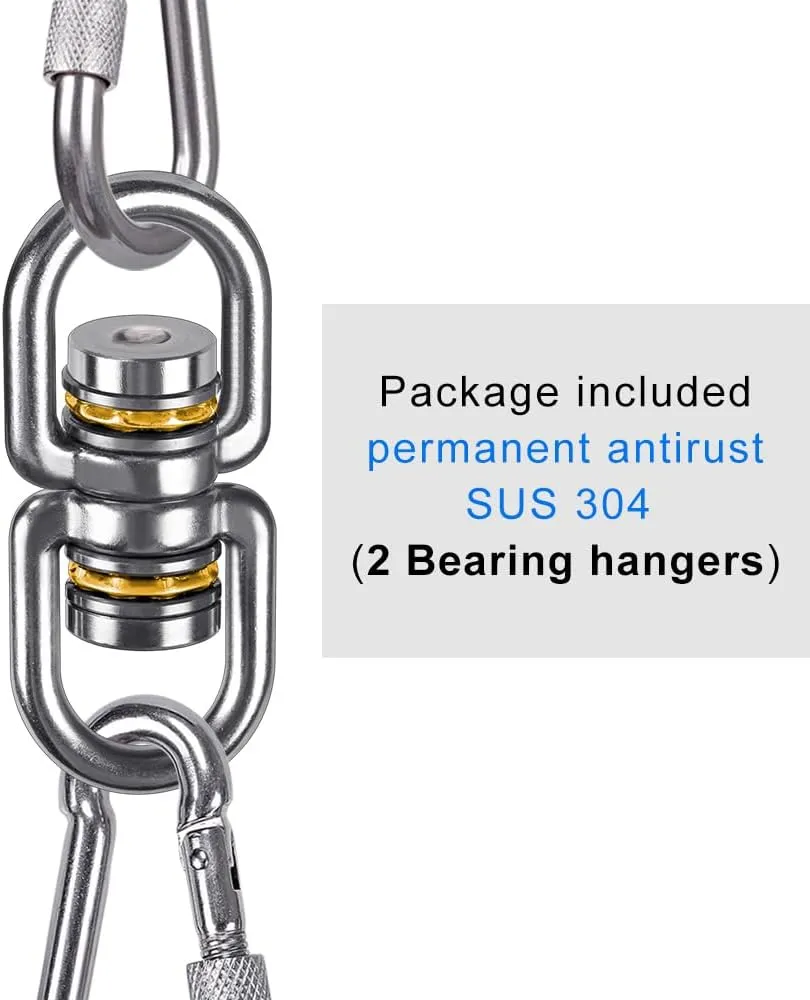 SELEWARE Bearing Swing Swivel, 360° Rotational Device Hanging Accessory for Web Tree Swing, Hammock Chair, Climbing Rope, Aerial Yoga, Kids Swing Swivel, Hold Up to 1200LB, 2 Pack