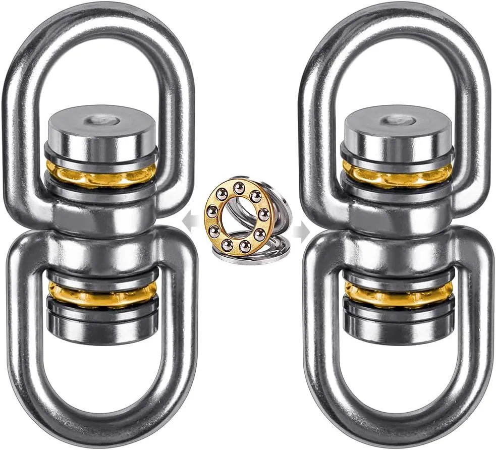 SELEWARE Bearing Swing Swivel, 360° Rotational Device Hanging Accessory for Web Tree Swing, Hammock Chair, Climbing Rope, Aerial Yoga, Kids Swing Swivel, Hold Up to 1200LB, 2 Pack