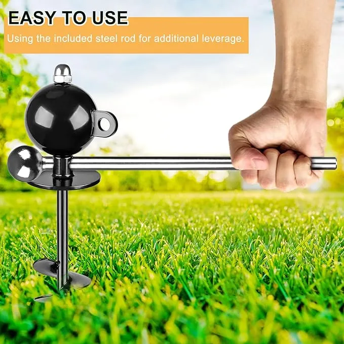 SELEWARE Dog Tie Out Stake Outdoor Anti-Rust Dog Anchor for Large Dogs up to 220 lbs Tie Out Rope Dog Leash 30 ft Long