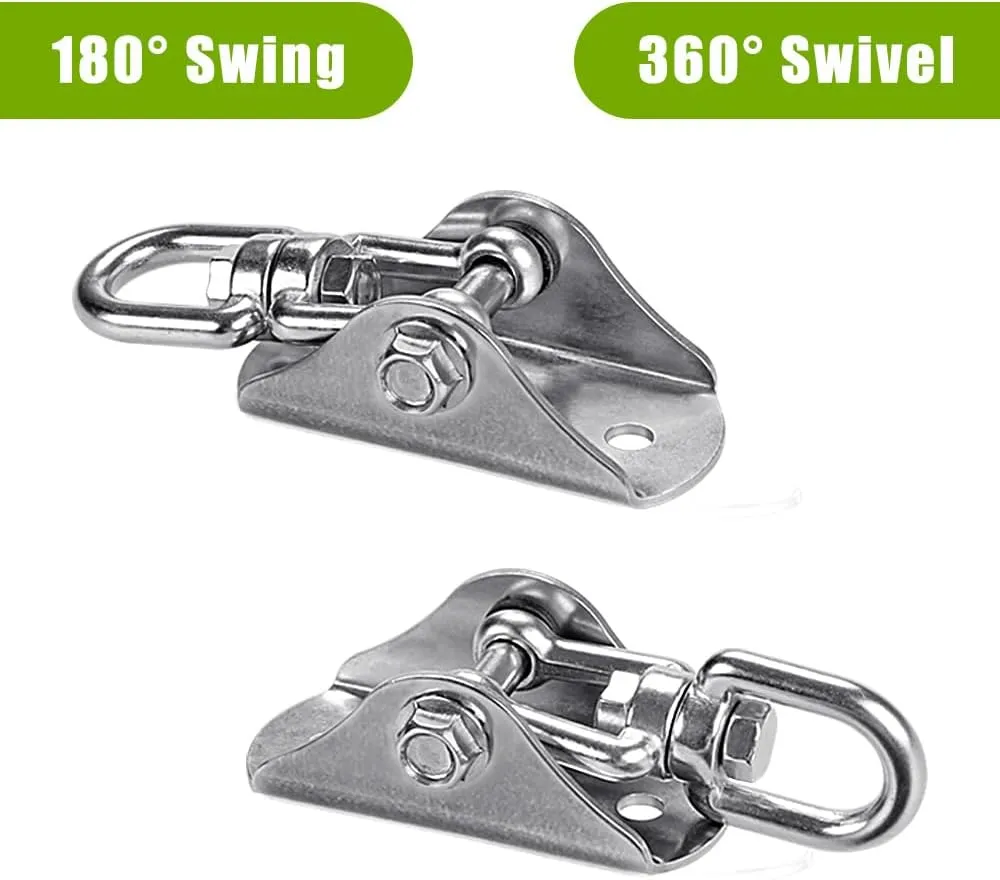 SELEWARE Stainless Steel Swing Hangers Heavy Duty Ceiling Swing Mounts Free Swivel Swing Hooks Swing Hardware Kits for Yoga Swing Hammock Chair Porch Swing Sets Heavy Bag 1000 LB Capacity Each 2 Pack
