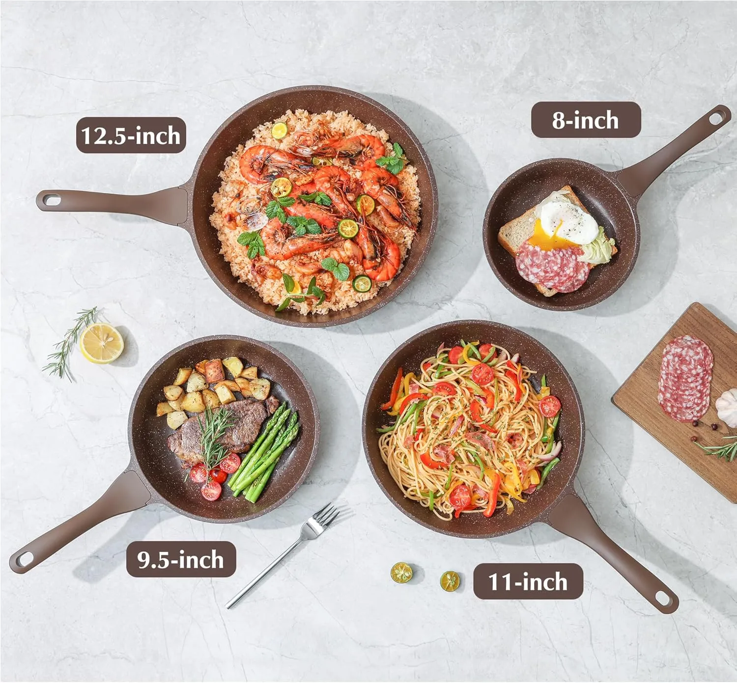 SENSARTE Nonstick Frying Pan Skillet, Granite Coating Omelette Pan, Healthy Stone Cookware Chef's Pan PFOA Free, Toffee Brown (11 Inch)