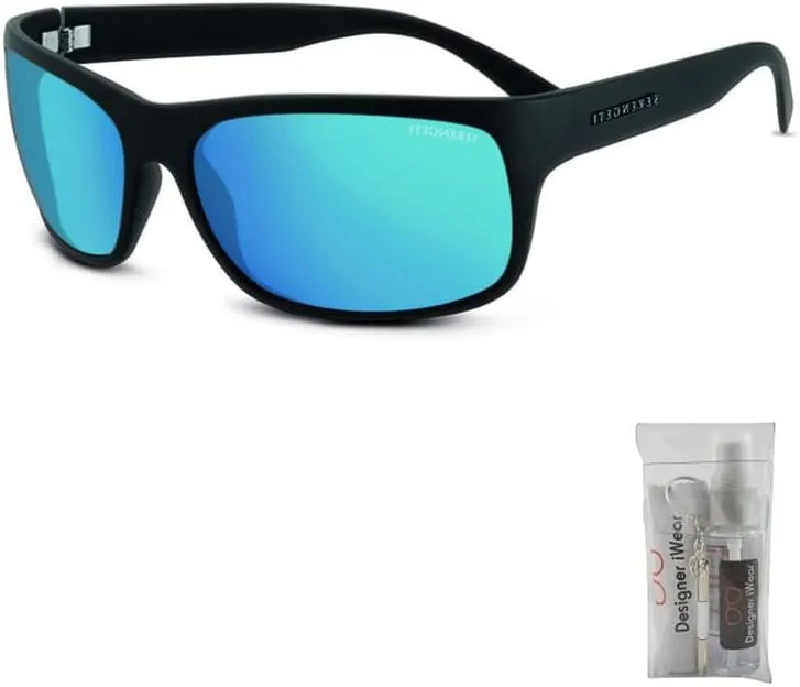 Serengeti Pistoia Round Sunglasses For Men   BUNDLE with Designer iWear Kit