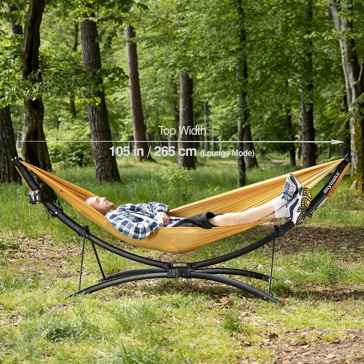 Set Up in 3 Seconds Hammock Stand - 550 LBS Capacity - Portable Hammock Stand Stable on Any Terrain, Weather Resistant Ocean Blue