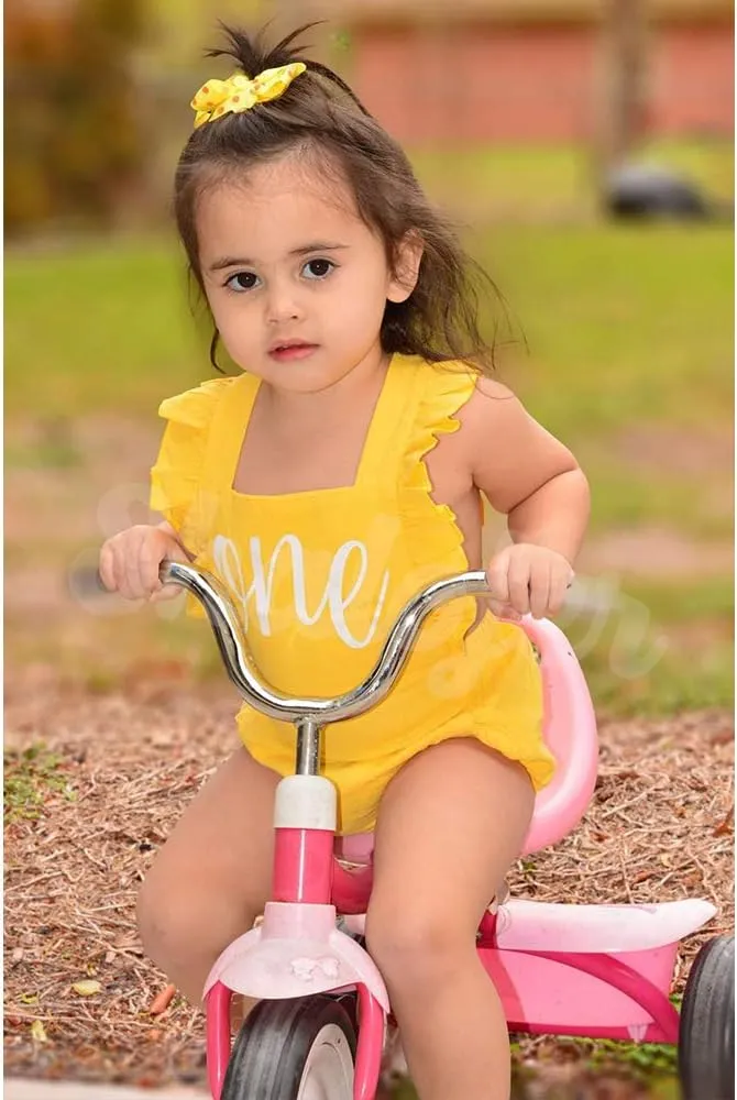 Shalofer Baby Girl First Birthday Outfit 1st Birthday Bodysuit with Headband