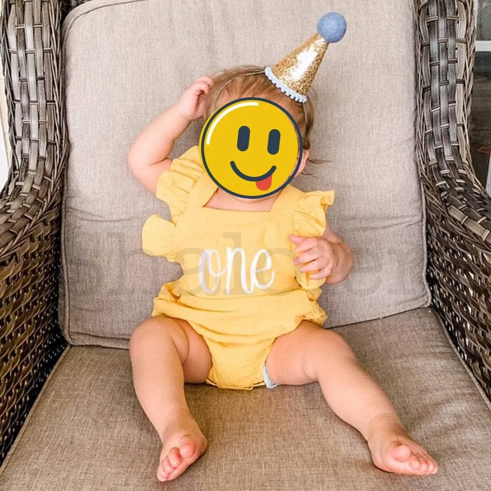 Shalofer Baby Girl First Birthday Outfit 1st Birthday Bodysuit with Headband