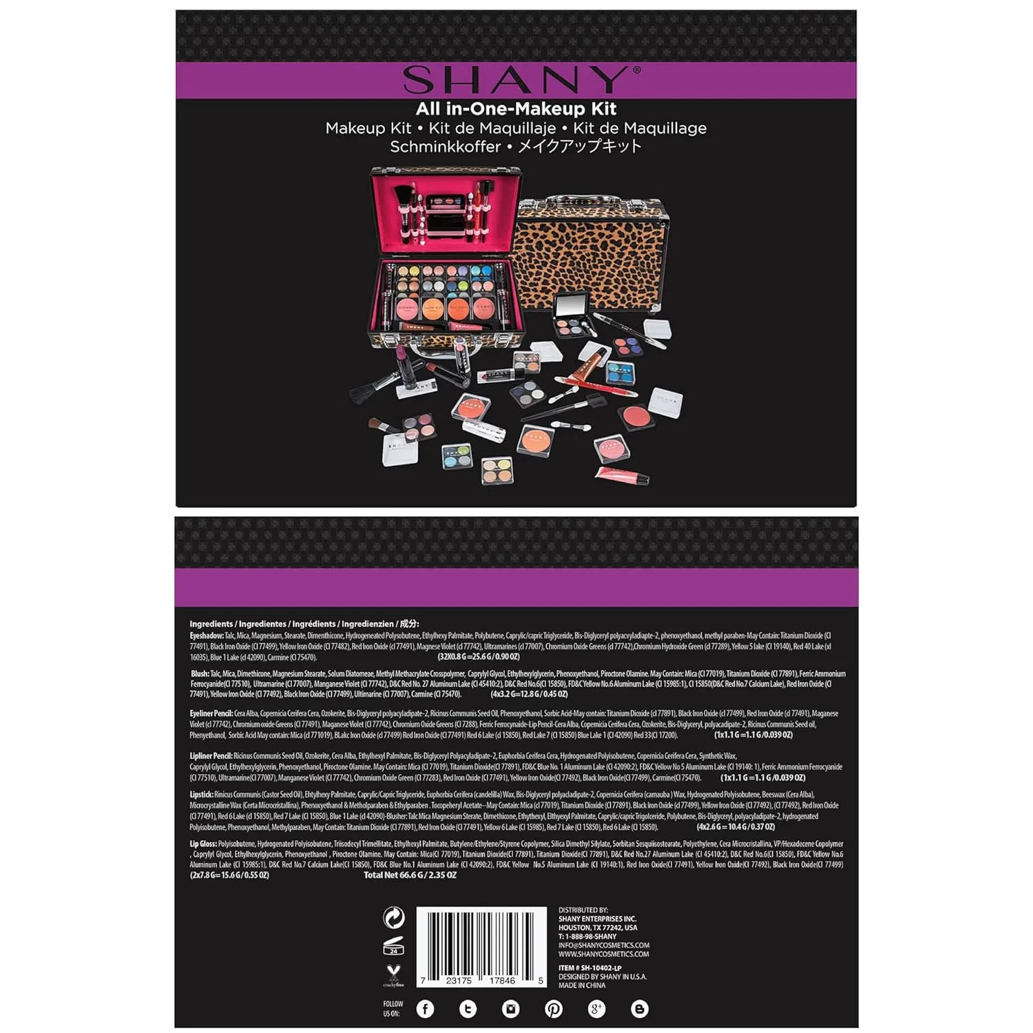 SHANY Cosmetics Makeup, Leopard, 26 Piece Set