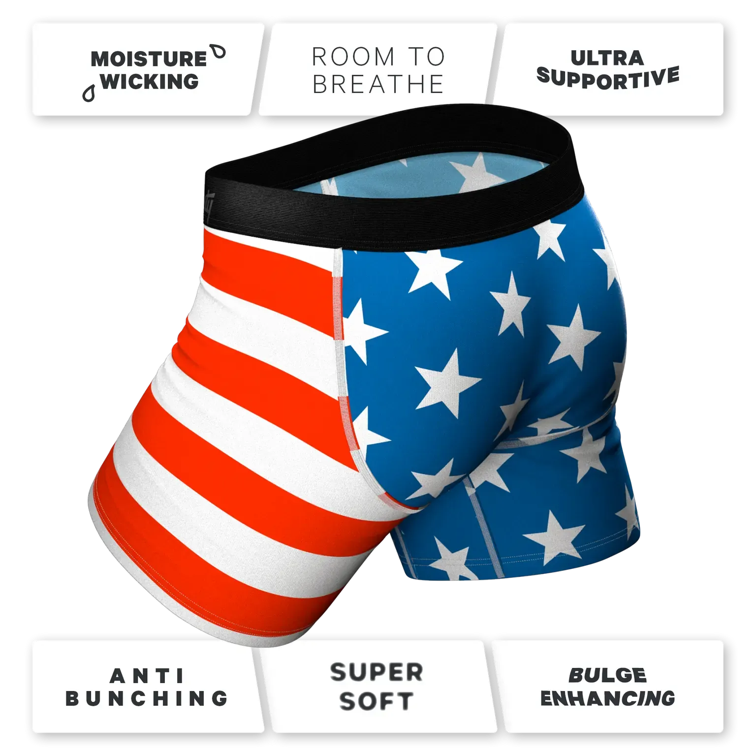 Shinesty Ball Hammock Boxers - American Flag