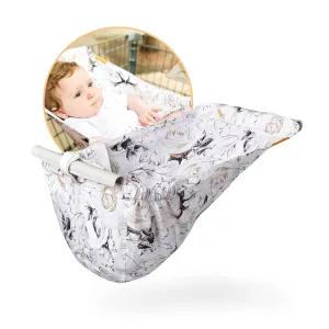 Shopping Cart Hammock for Infants and Toddlers, Babies, for All Car Seat Models, Grocery for Baby, Capacity of up to 50 lbs, Coming Up Roses