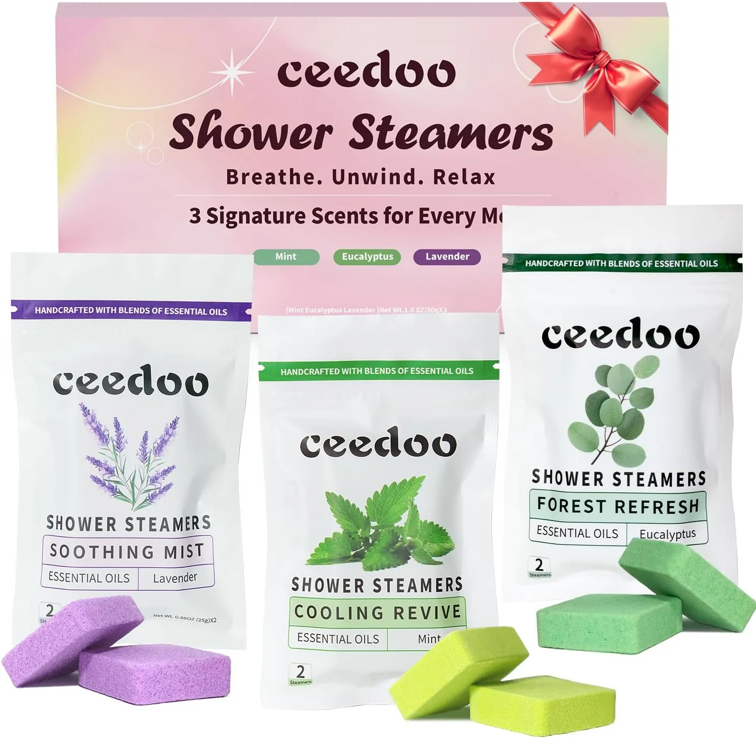 Shower Steamers Aromatherapy 6 Pack Gifts for Women Mom Men, Gifts for Her Stress Relief Home Spa, Birthday Gift Lavender Natural Essential Oil Self Care Relaxation Shower Bombs Teen
