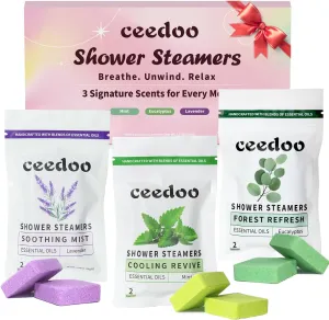 Shower Steamers Aromatherapy 6 Pack Gifts for Women Mom Men, Gifts for Her Stress Relief Home Spa, Birthday Gift Lavender Natural Essential Oil Self Care Relaxation Shower Bombs Teen