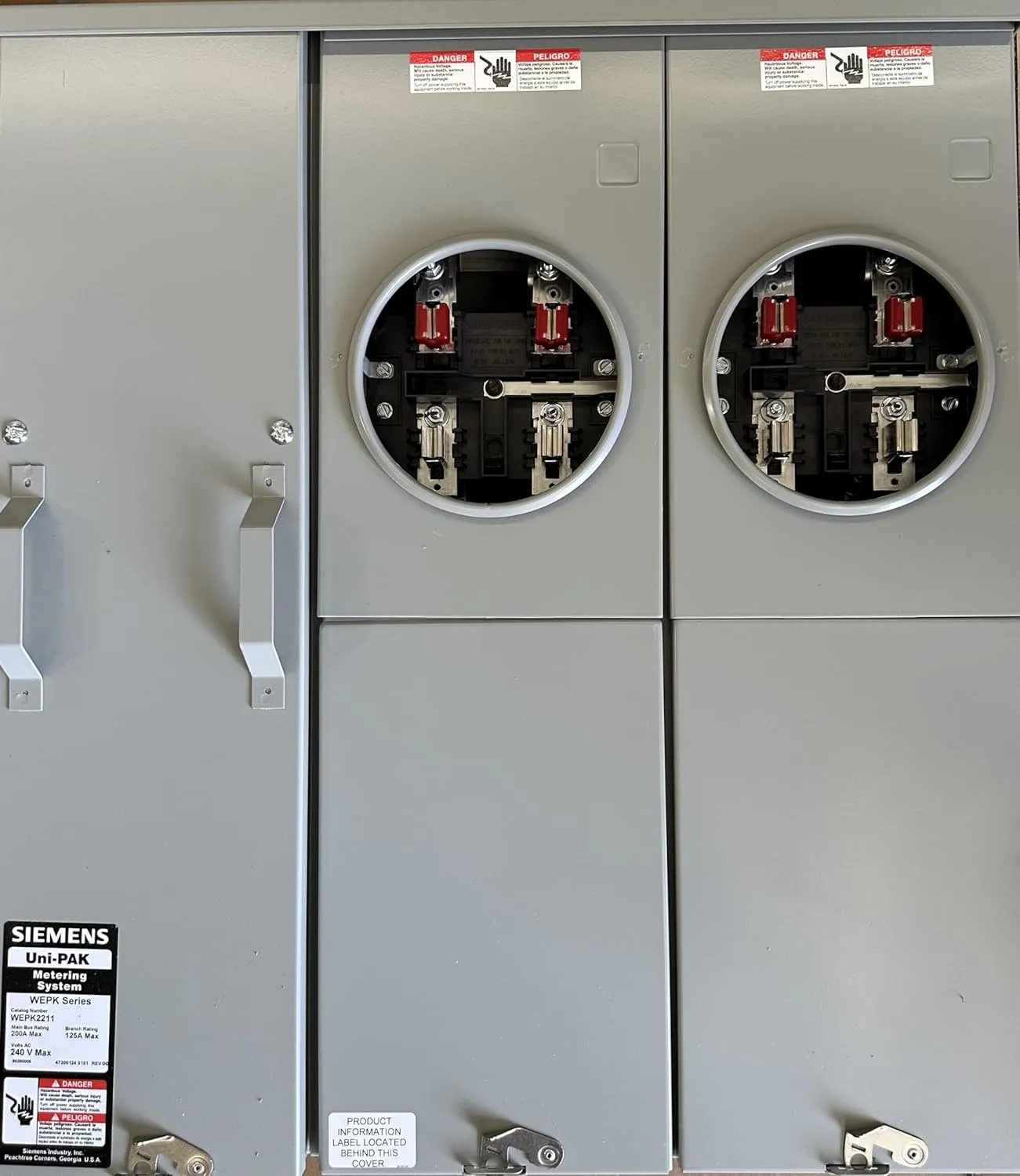 Siemens WEPK2211 (New Model) 200A, 4 Jaw, 125A per Position, 1 Phase, Ring Type Cover, No Bypass